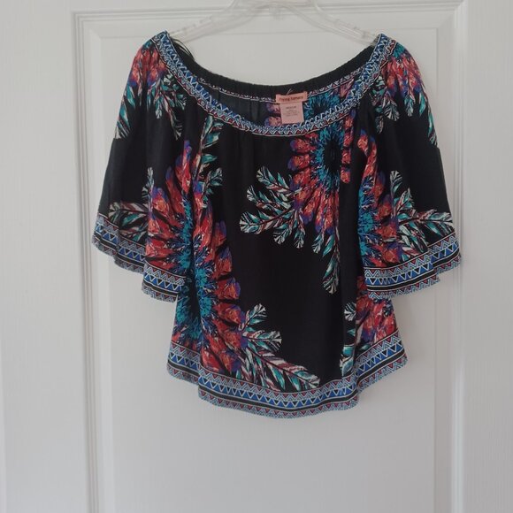 Flying Tomato Blouse Medium 100% Rayon Floral NWT Whimsigoth Dark Fairy - Picture 1 of 5